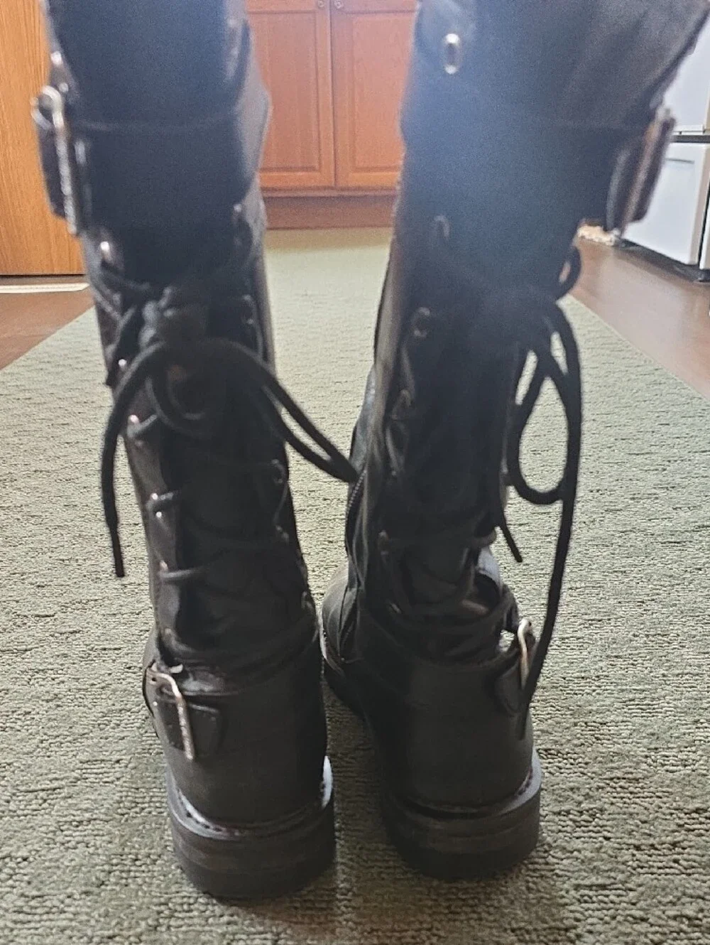 Harley-Davidson Tall Black Leather Motorcycle Boots - Picture 4 of 6